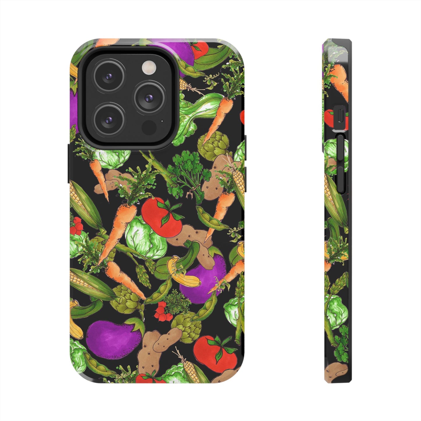 Veggie Jungle Black Phone Case