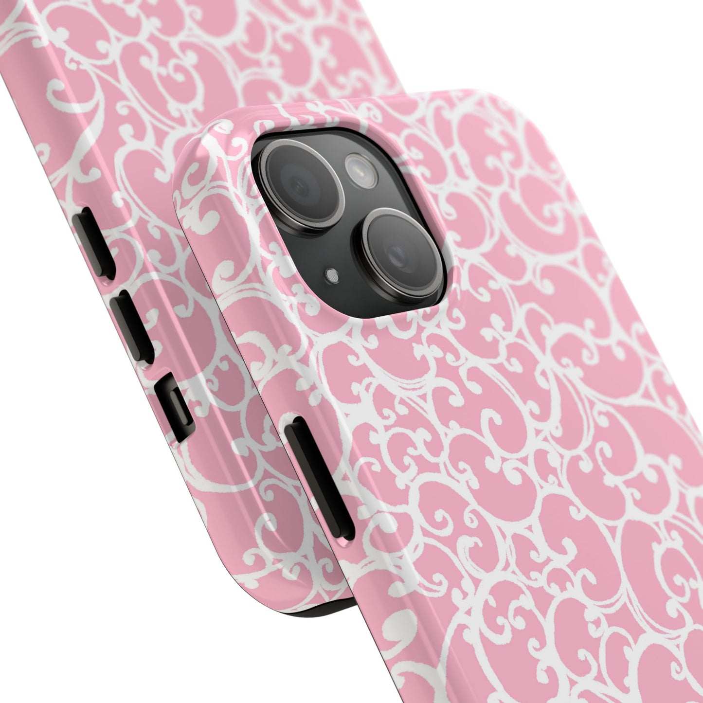 Scrollie Pink / White Phone Case