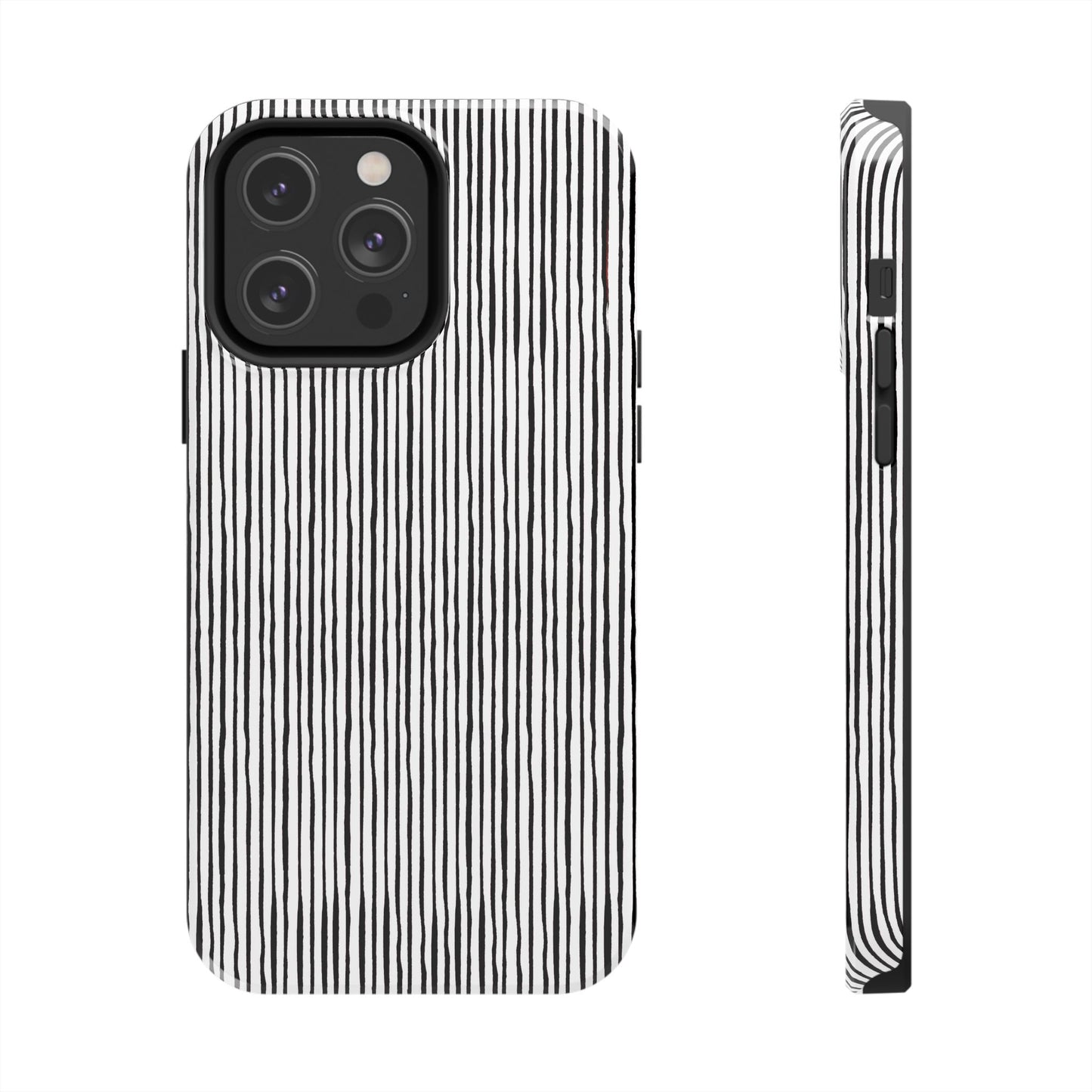 Quirky Pin Stripe White / Black Phone Case
