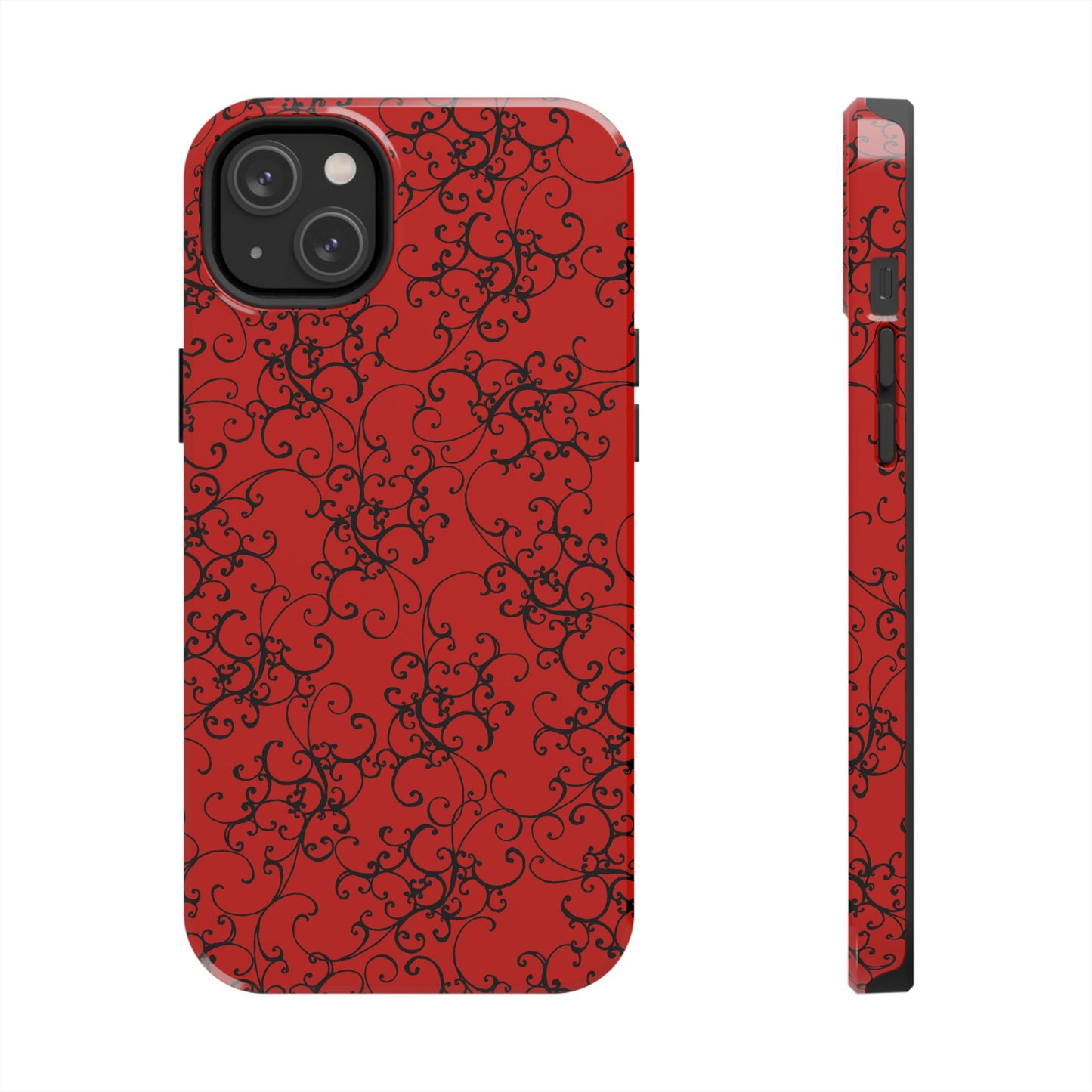 Elegant Scroll Red / Black Phone Case