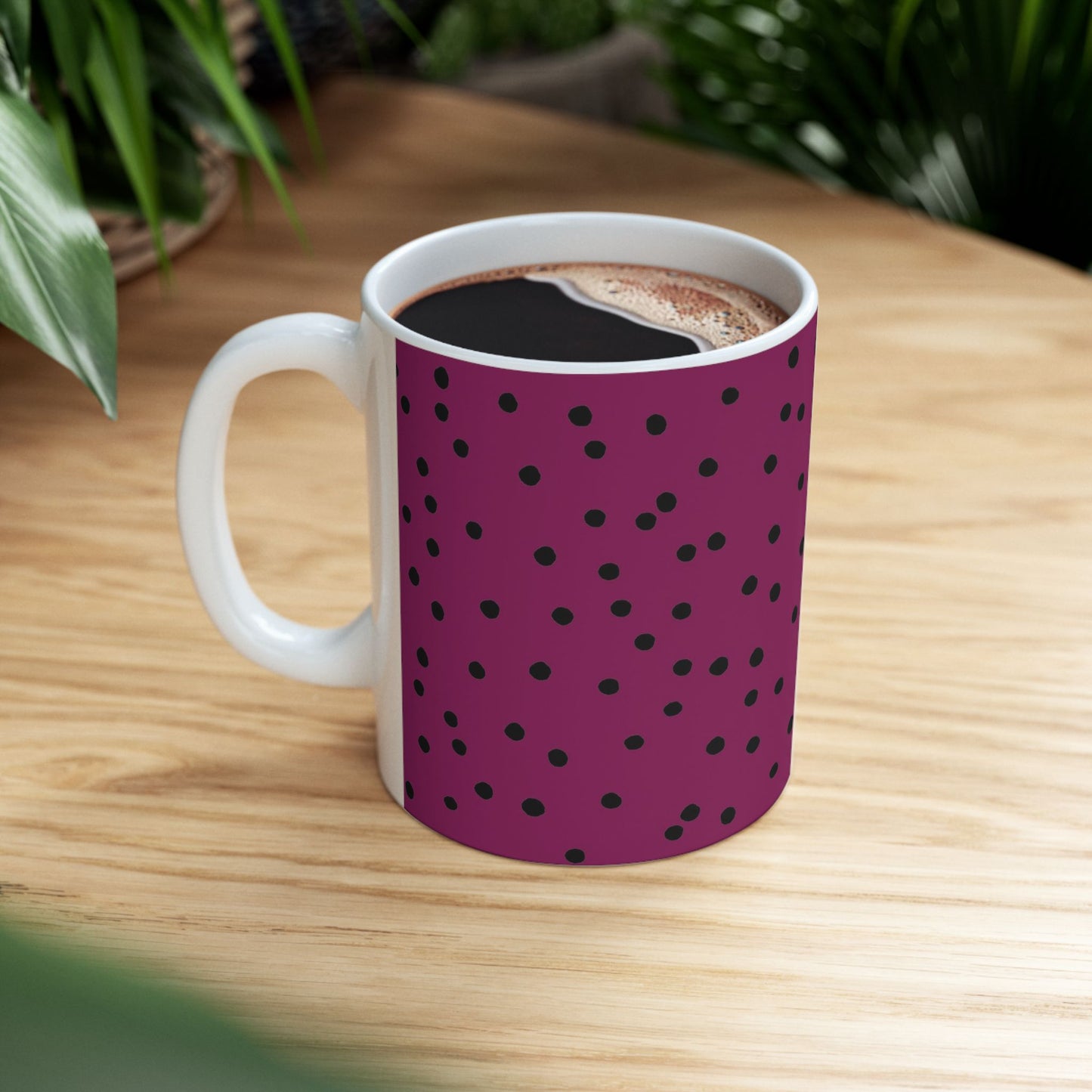 Dinky Dots Burgundy / Black Cup