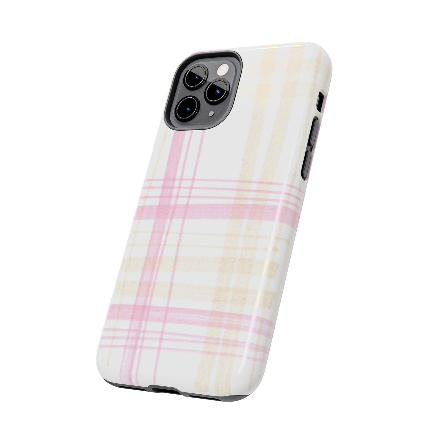 Flower Model Plaid Phone Case