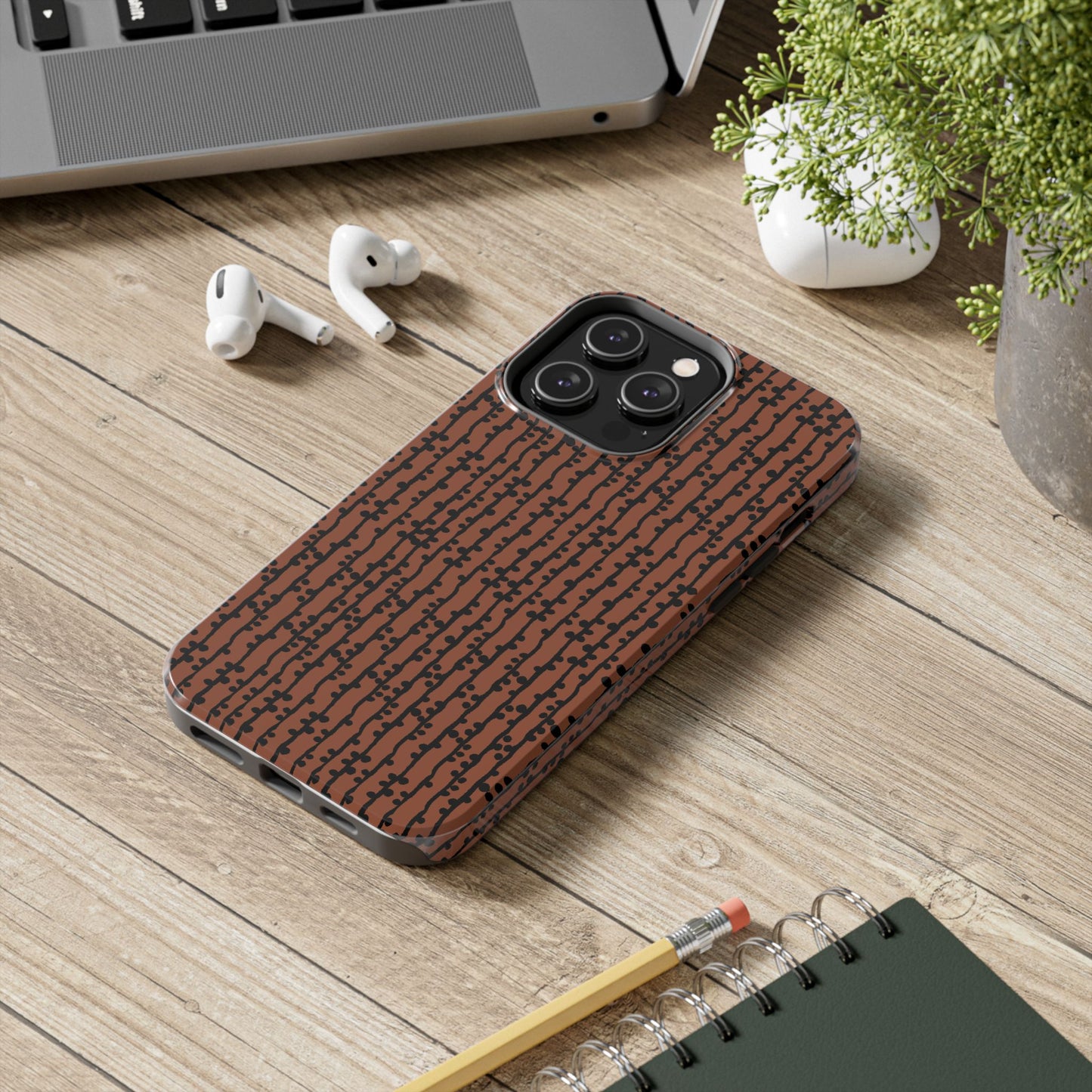 Loopy Stripe Brown Phone Case