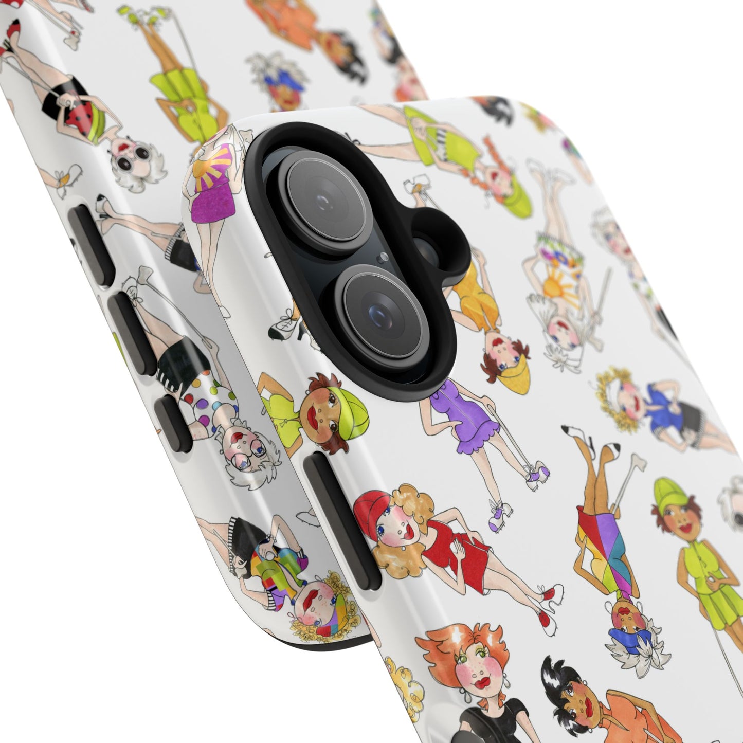 Tossed Golfer Girls White Phone Case