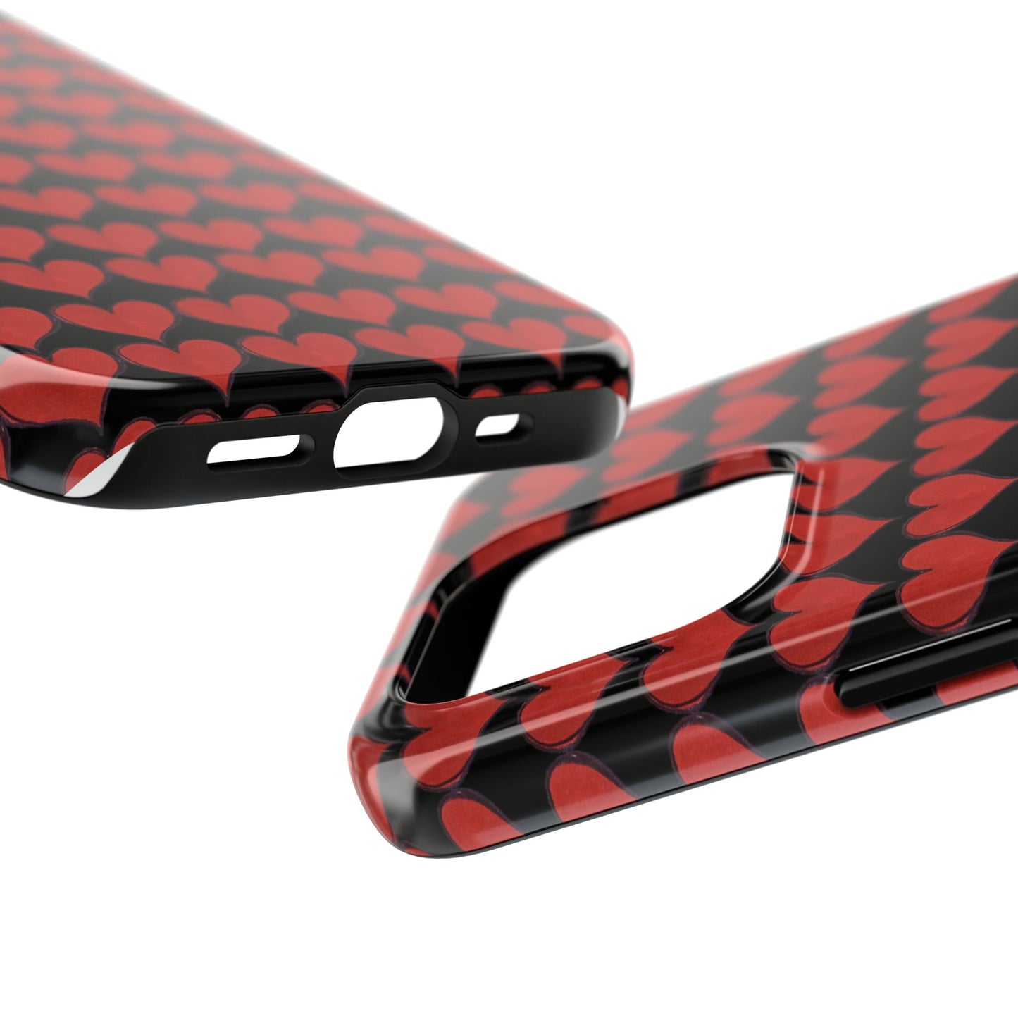 Heartbeats Black / Red Phone Case