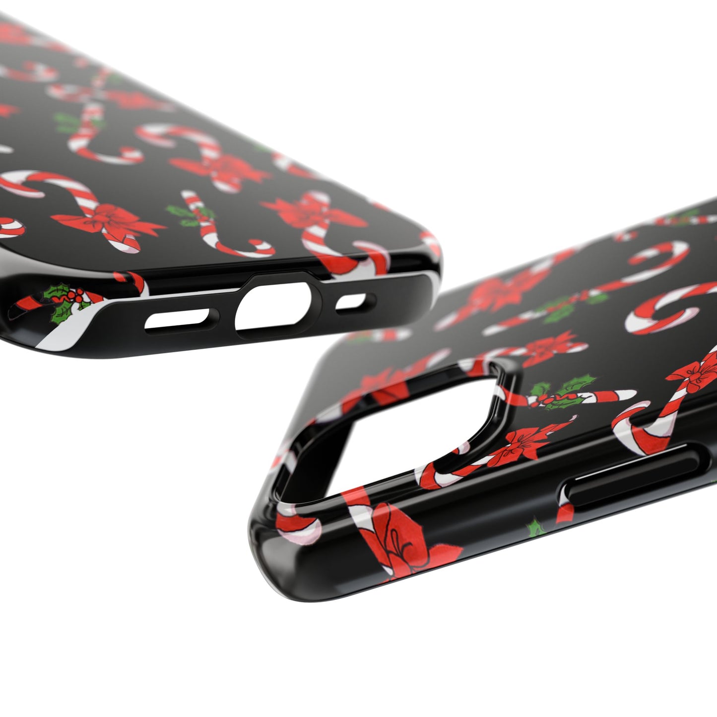 Candy Cane Crowd Black Phone Case