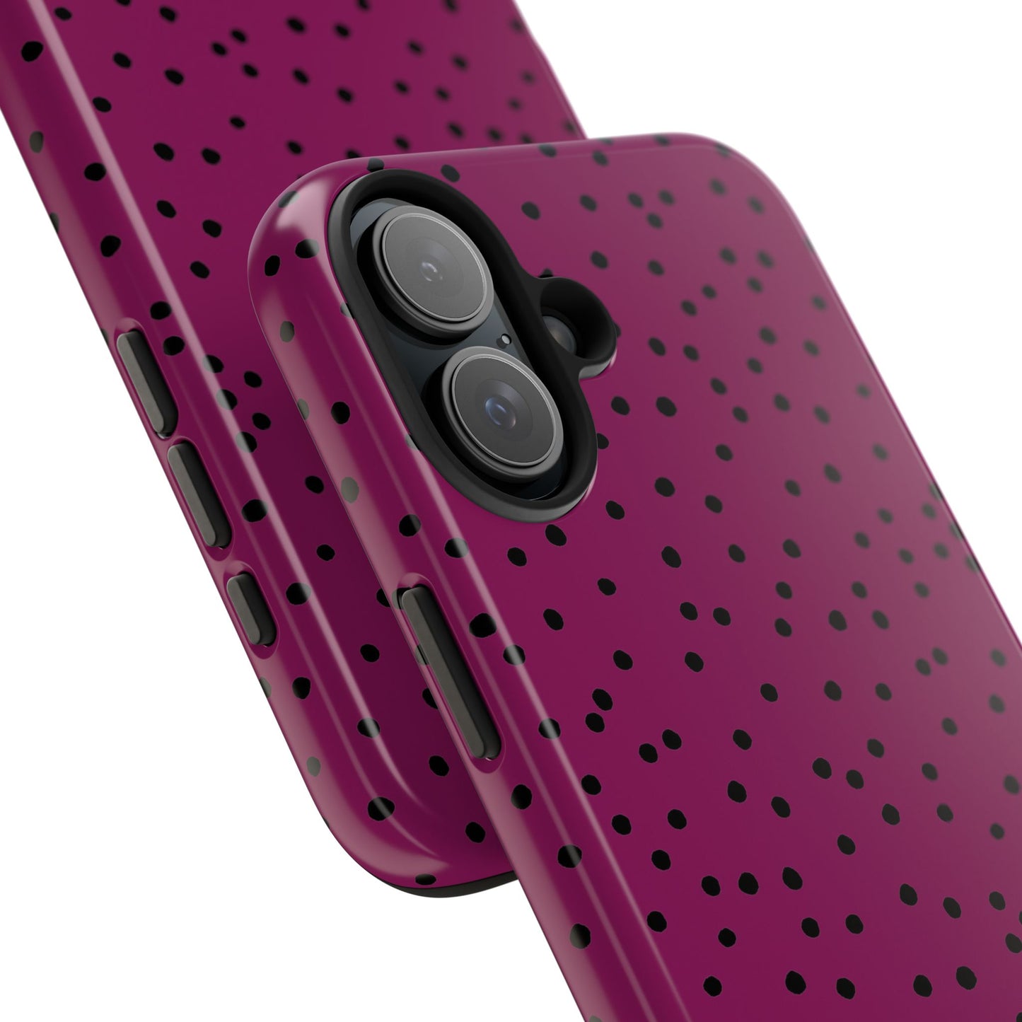 Dinky Dots Burgundy / Black Phone Case
