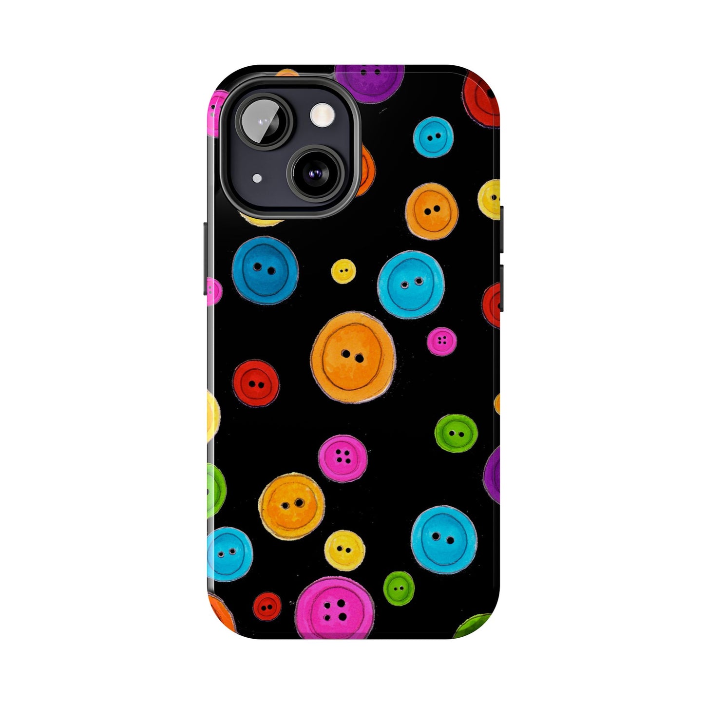 Button Dots Black Phone Case