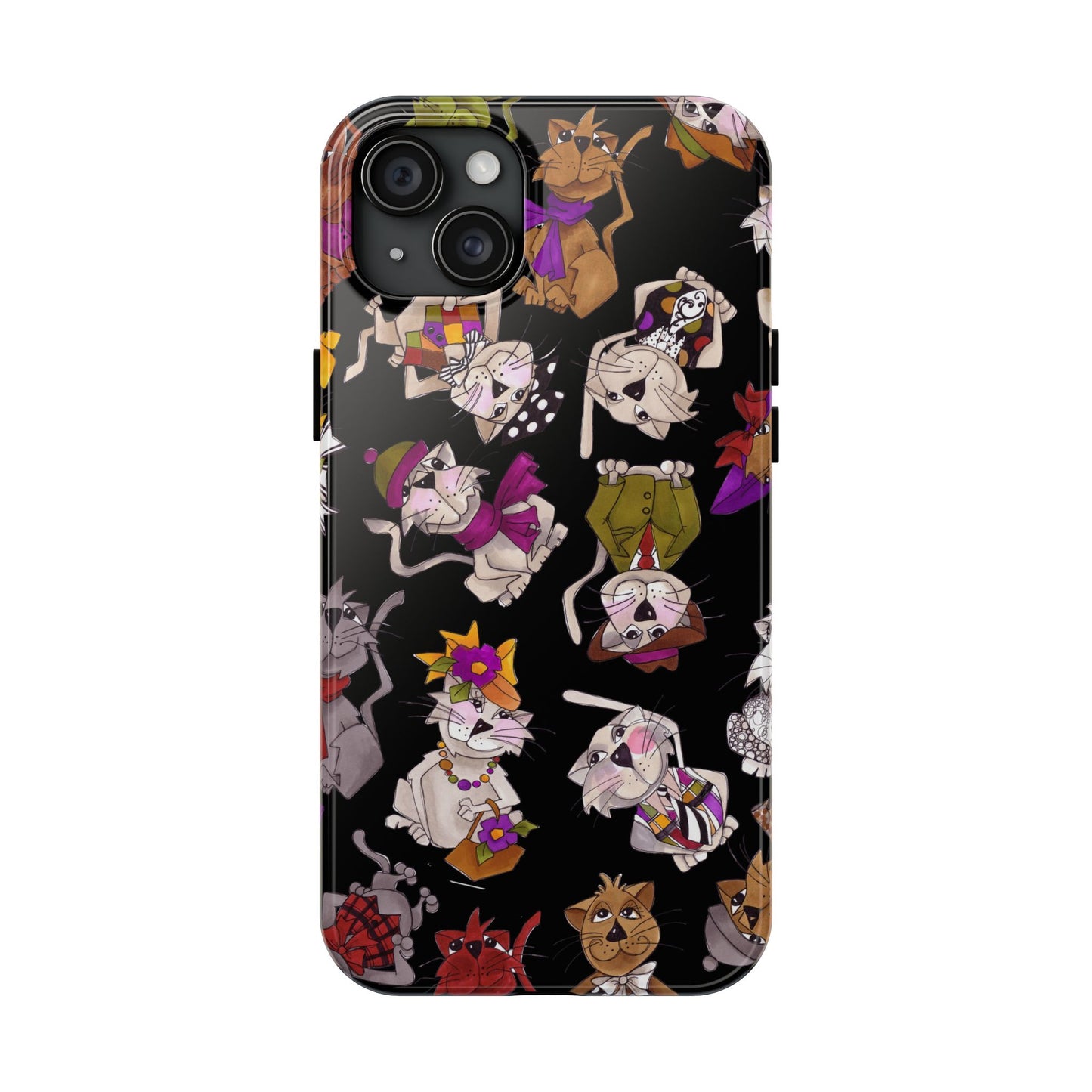 Spice Cats Tossed Black Phone Case