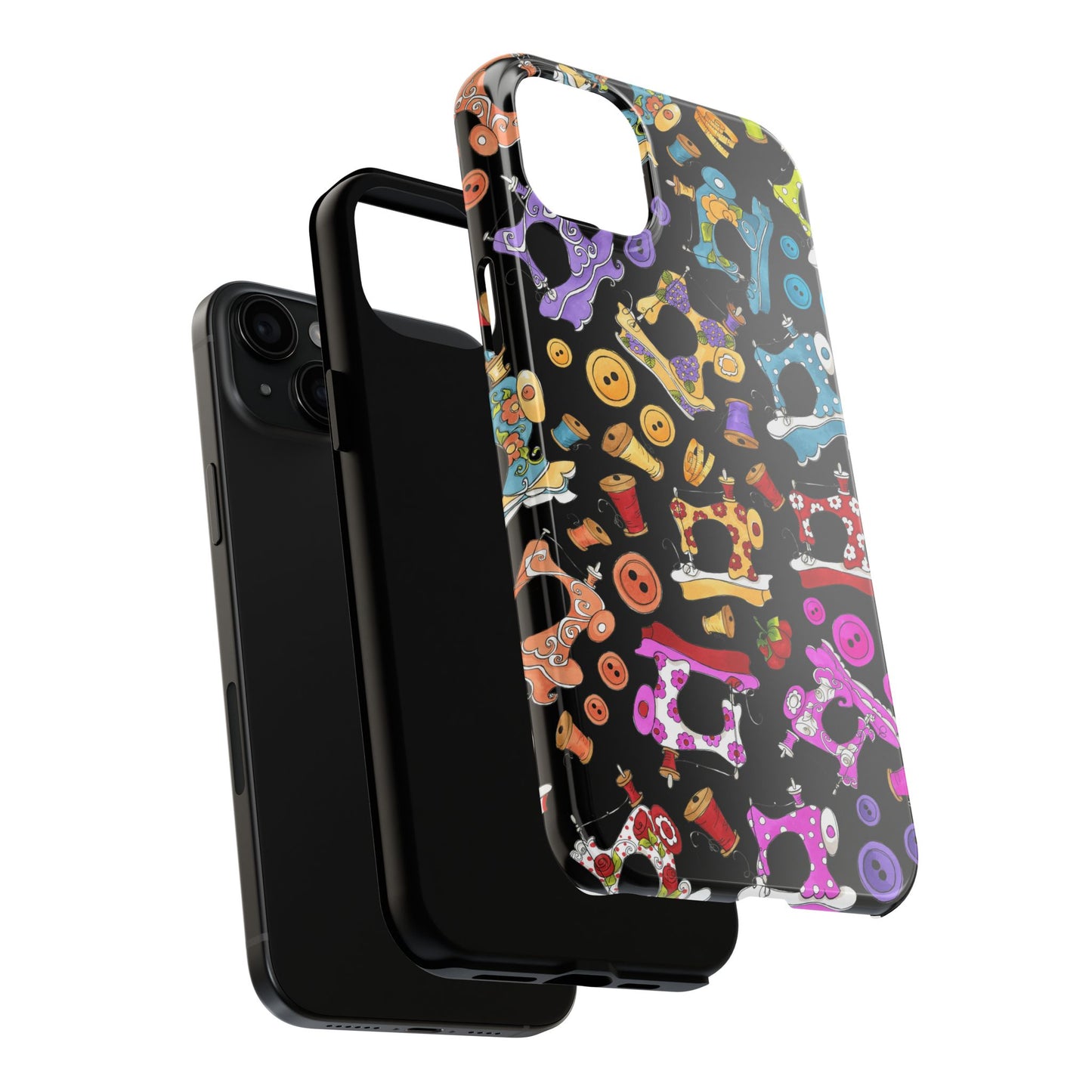 Sew Assorted Black Phone Case