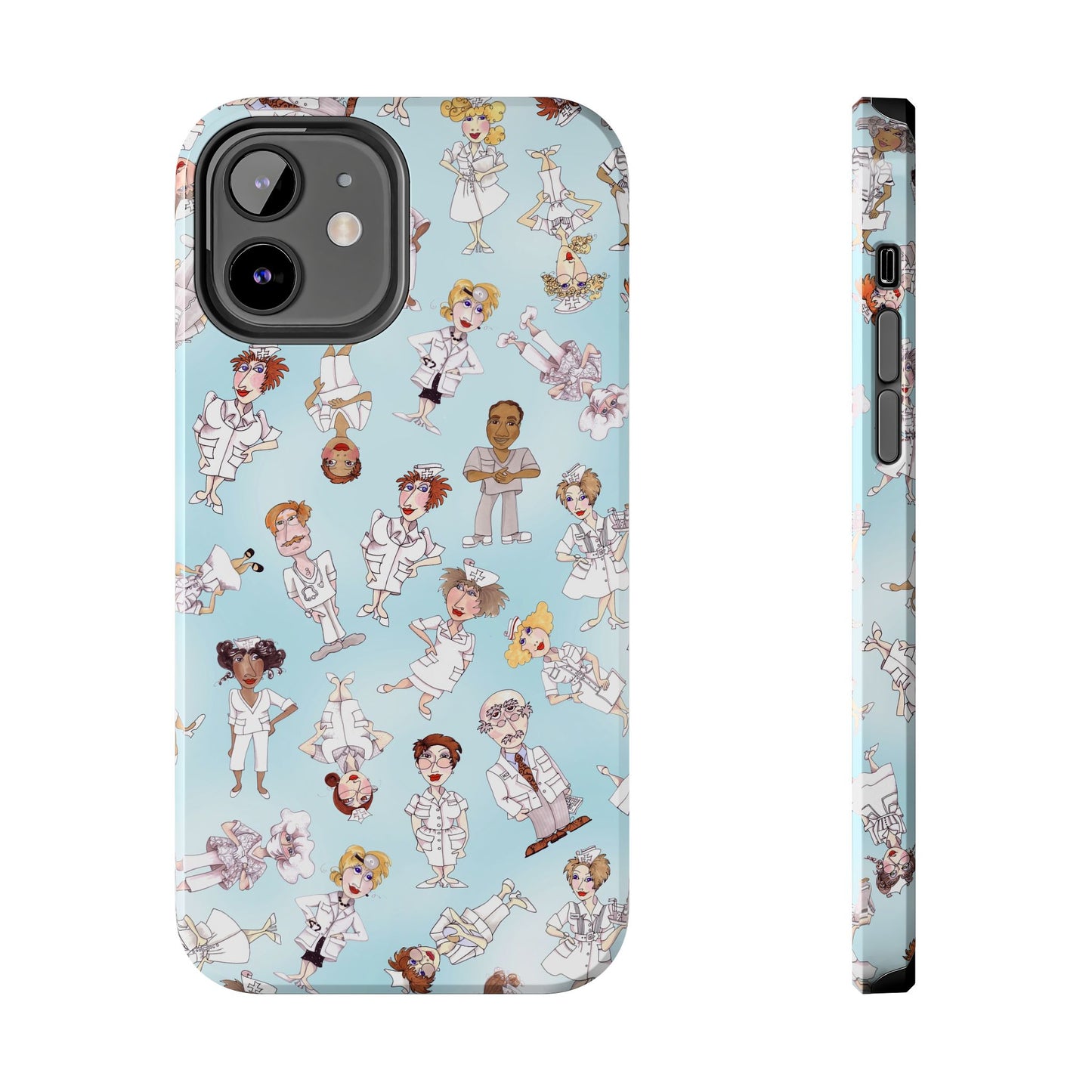 Tossed Nurses Aqua Phone Case