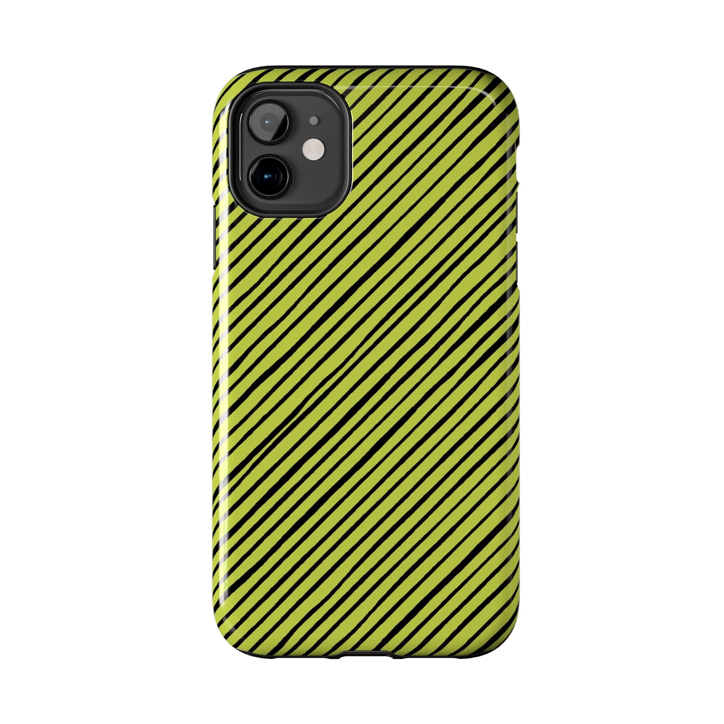 Quirky Bias Stripe Green / Black Phone Case