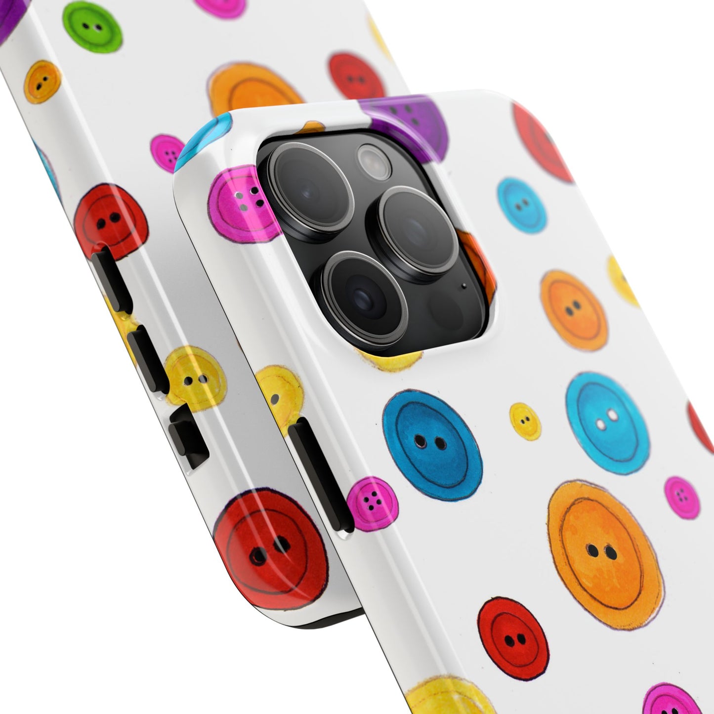 Button Dots White Phone Case