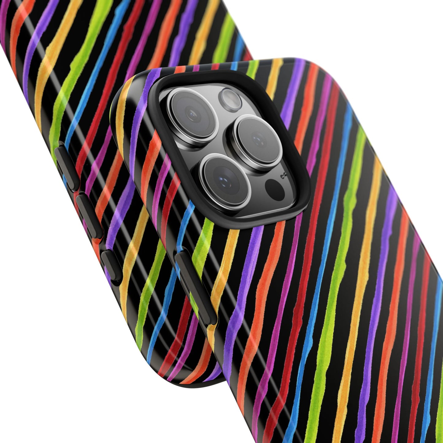Quirky Bias Stripe Black Phone Case