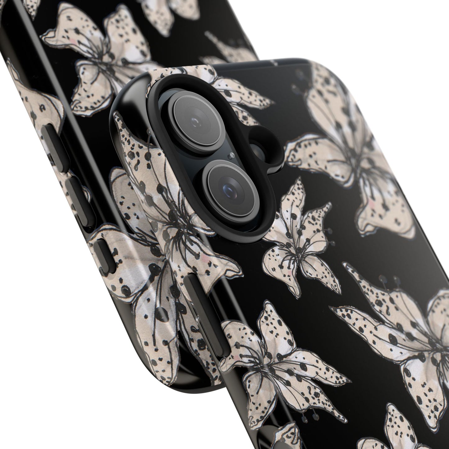 Spotted Lilies Black Phone Case