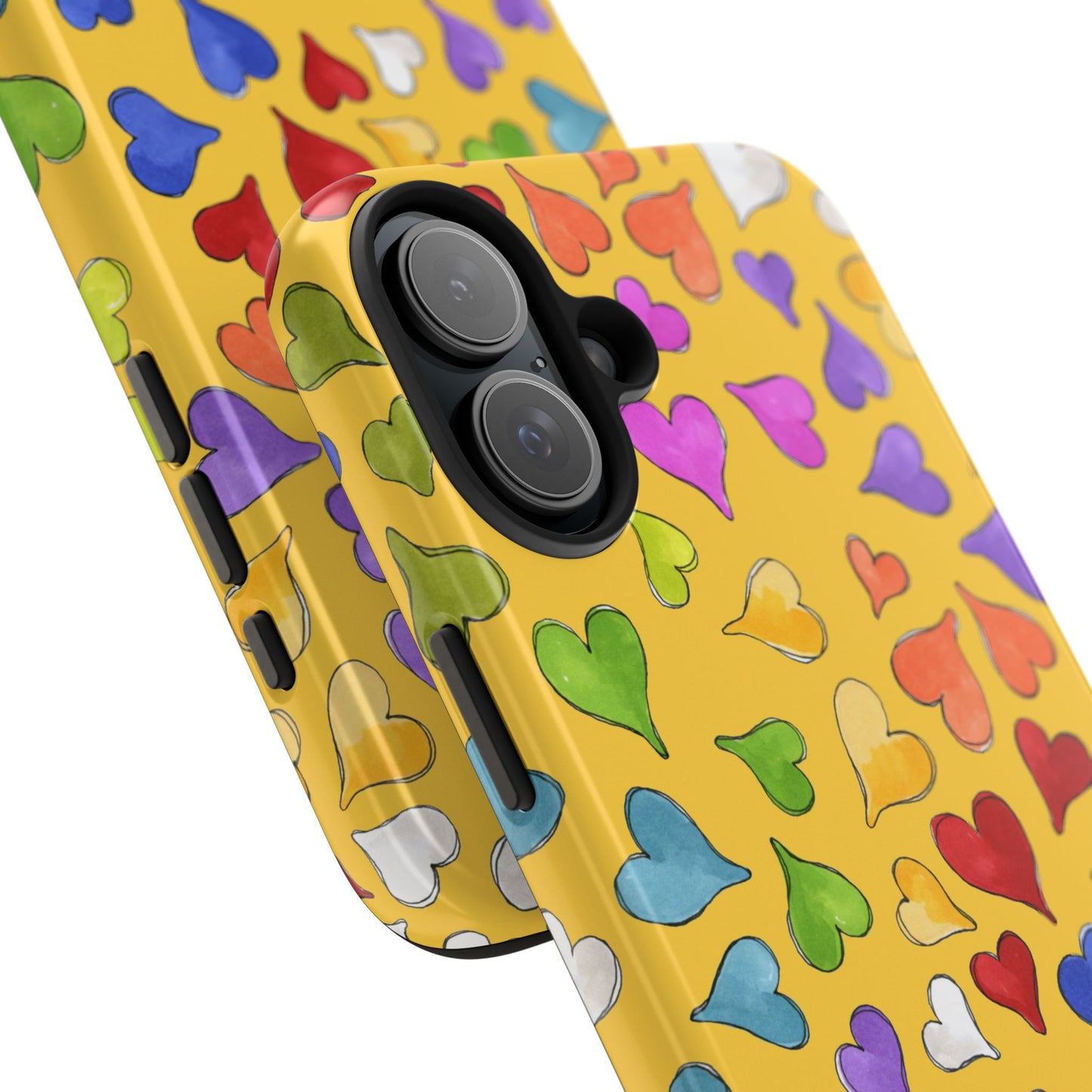 Happy Hearts Yellow Phone Case