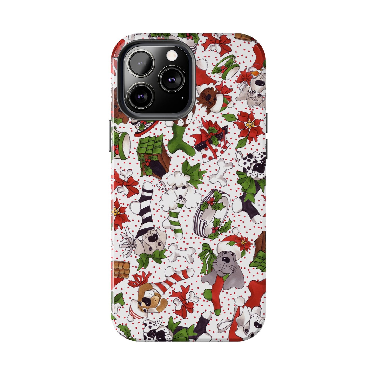 Holiday Fun Toss White / Red Phone Case