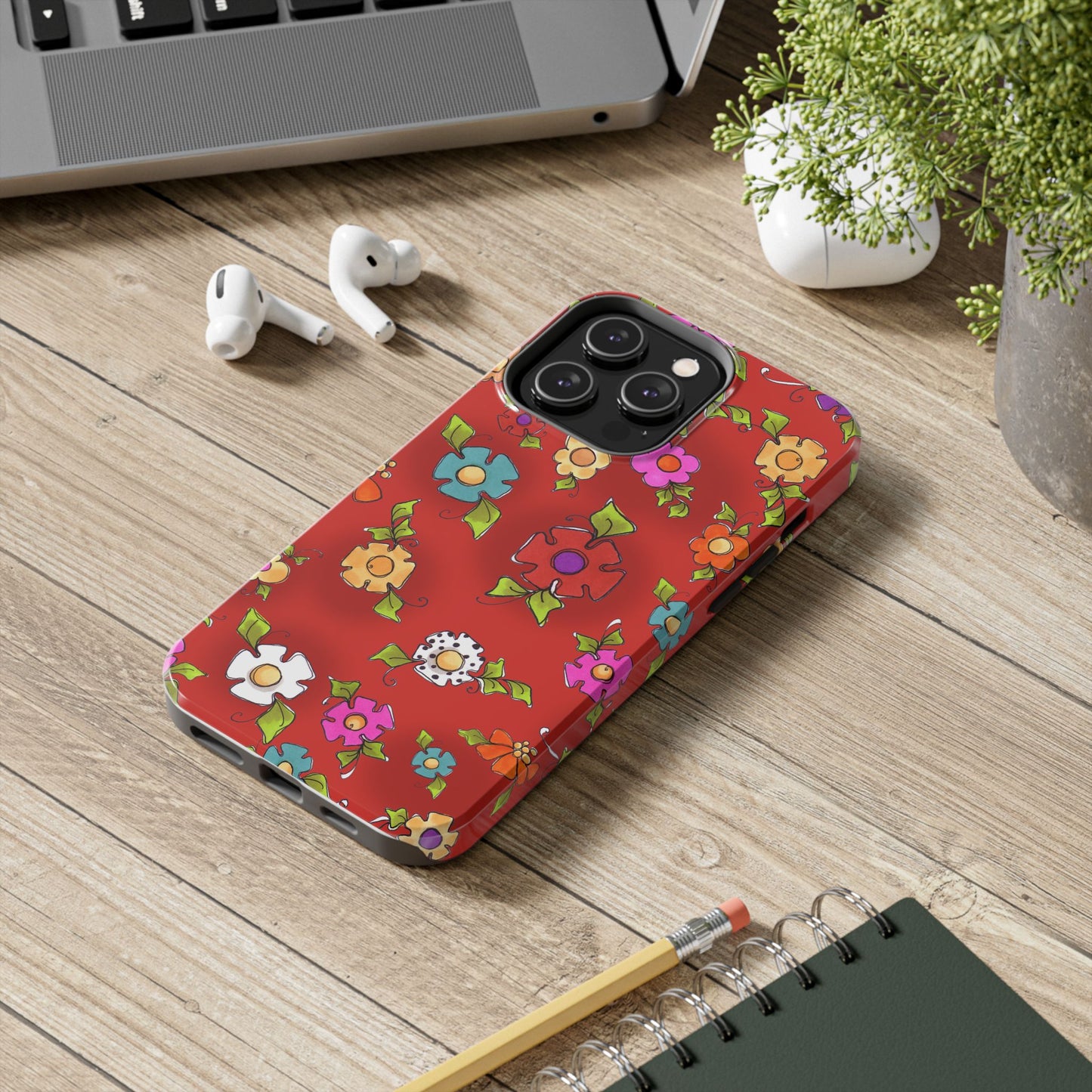 Happy Blooms Red Phone Case