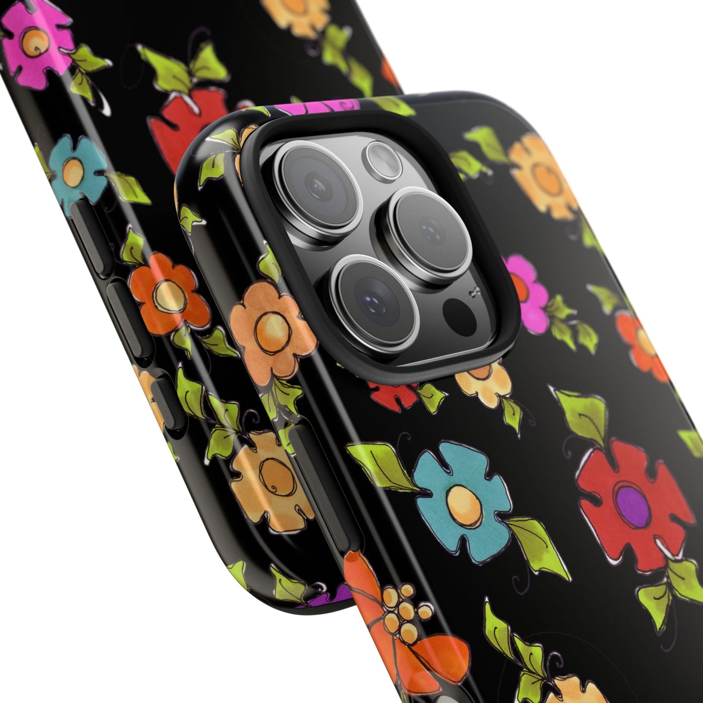 Dog Blooms Black Phone Case