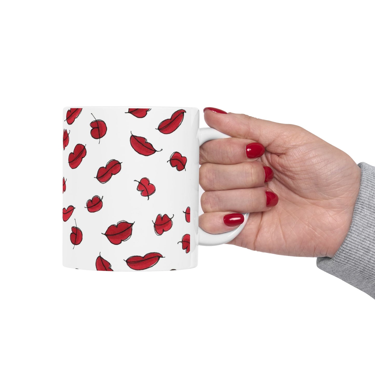 Lotsa Lips White Cup