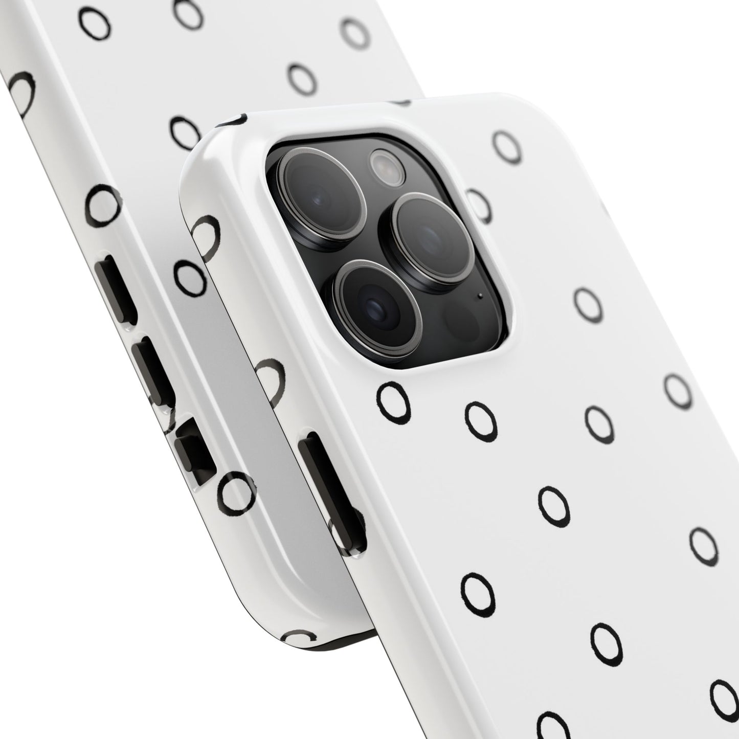 Open Dots White / Black Phone Case