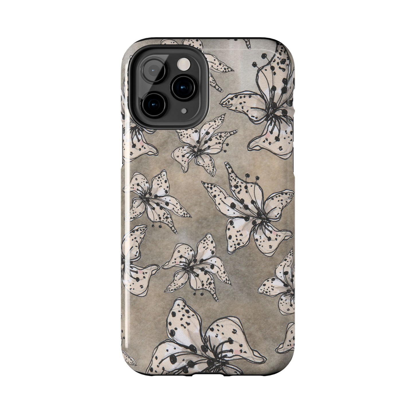 Spotted Lilies Gray Phone Case