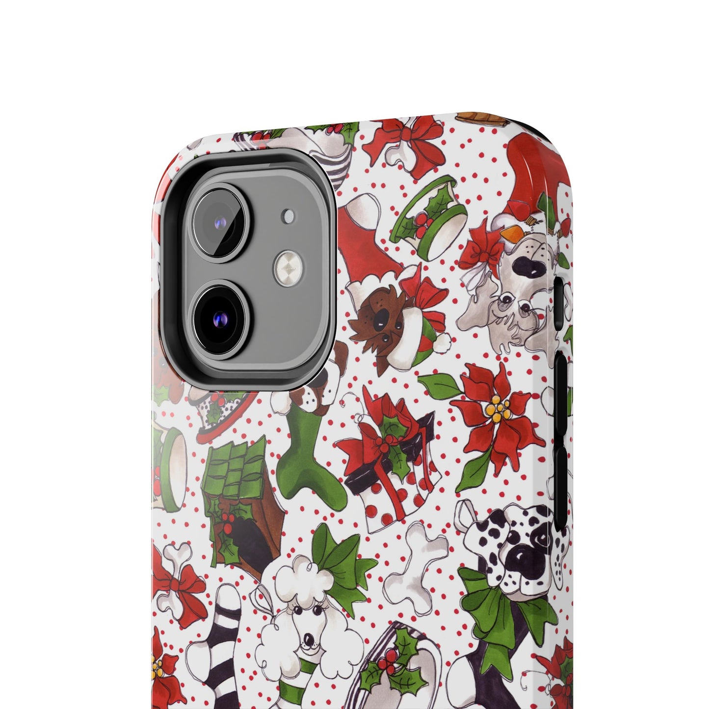 Holiday Fun Toss White / Red Phone Case