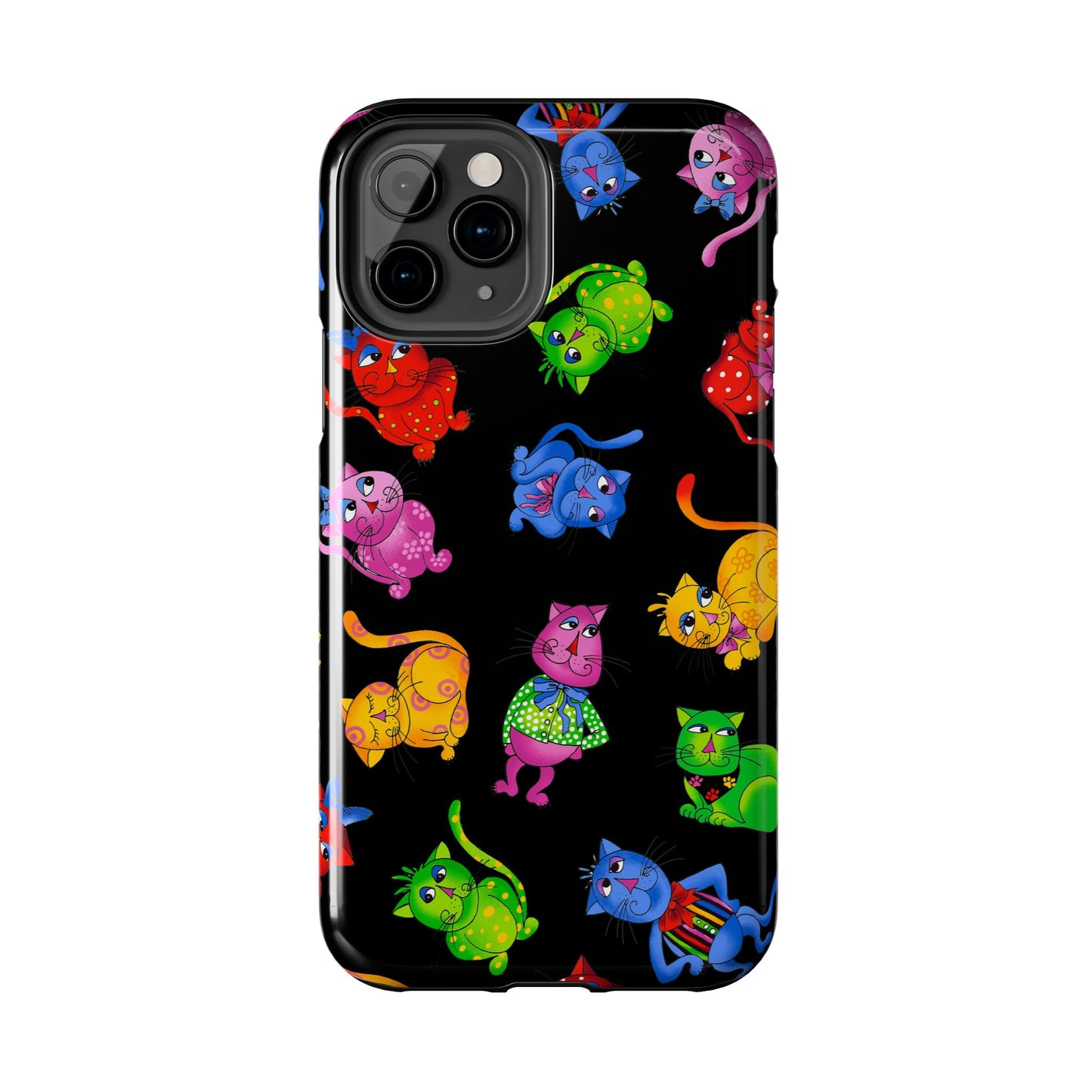 Tossed Cool Cats Black Phone Case