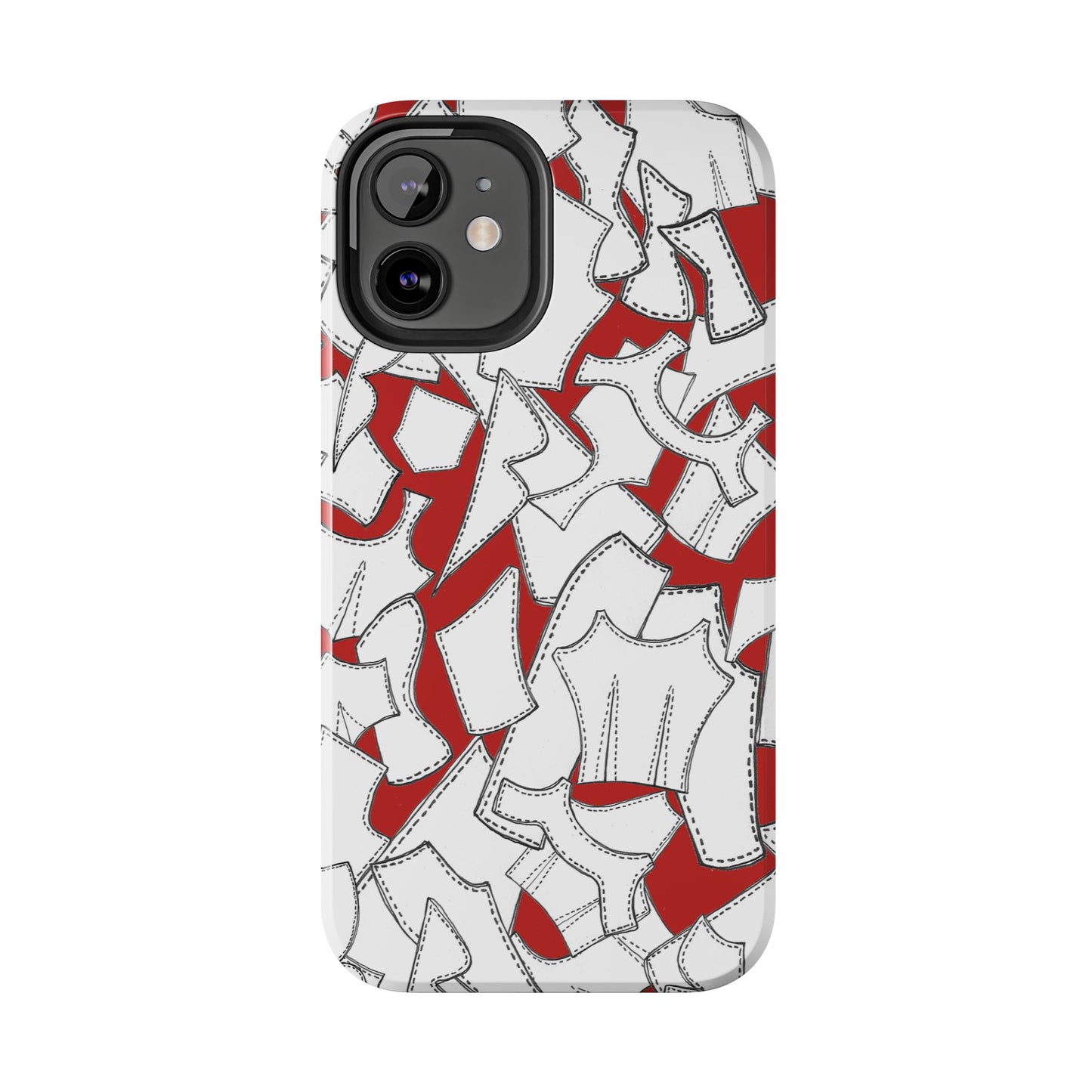 Pattern Pieces Red Phone Case