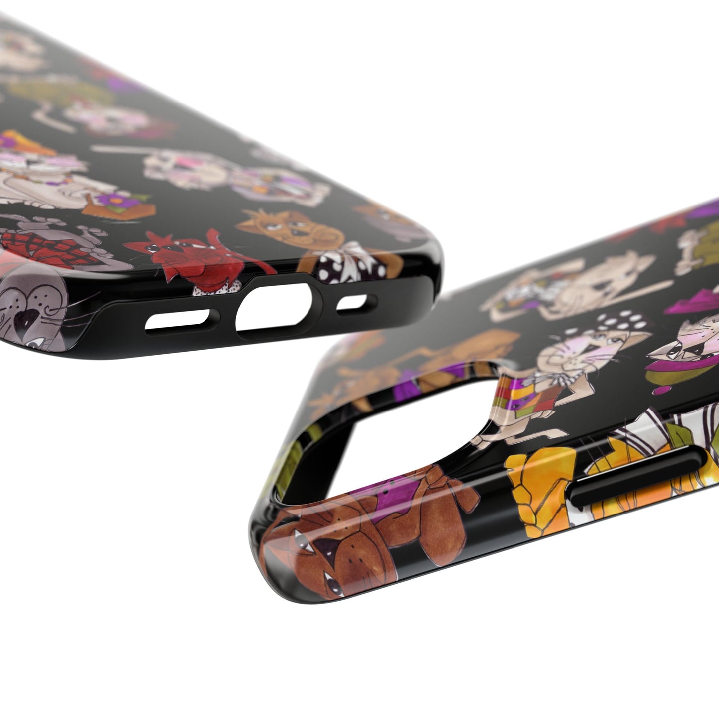 Spice Cats Tossed Black Phone Case
