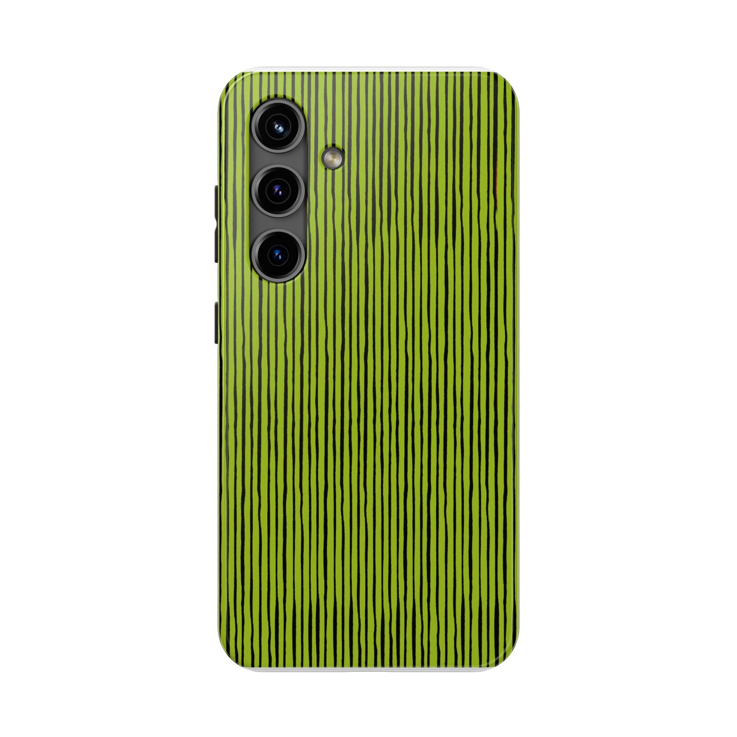 Quirky Pin Stripe Green / Black Phone Case