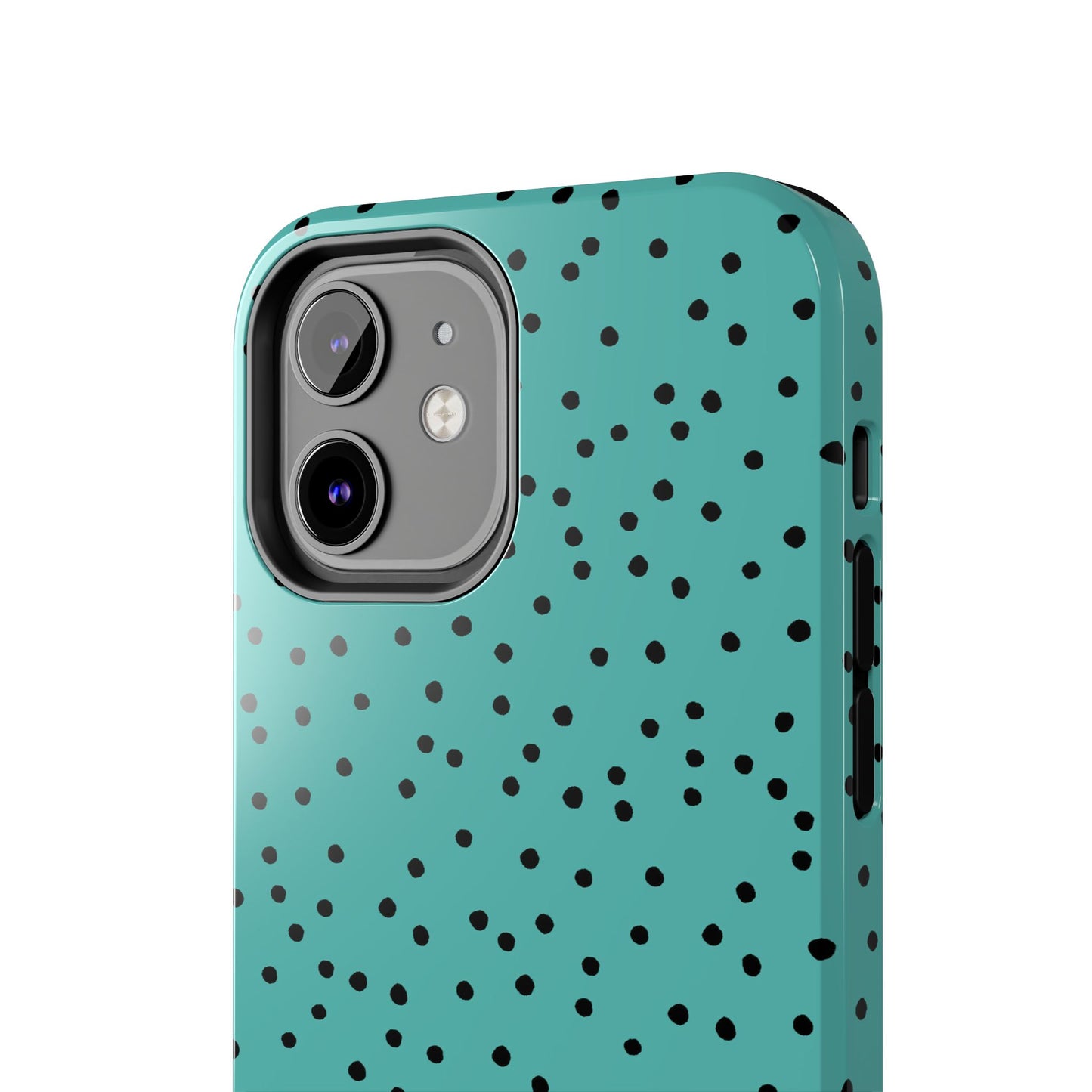 Dinky Dots Turquoise / Black Phone Case