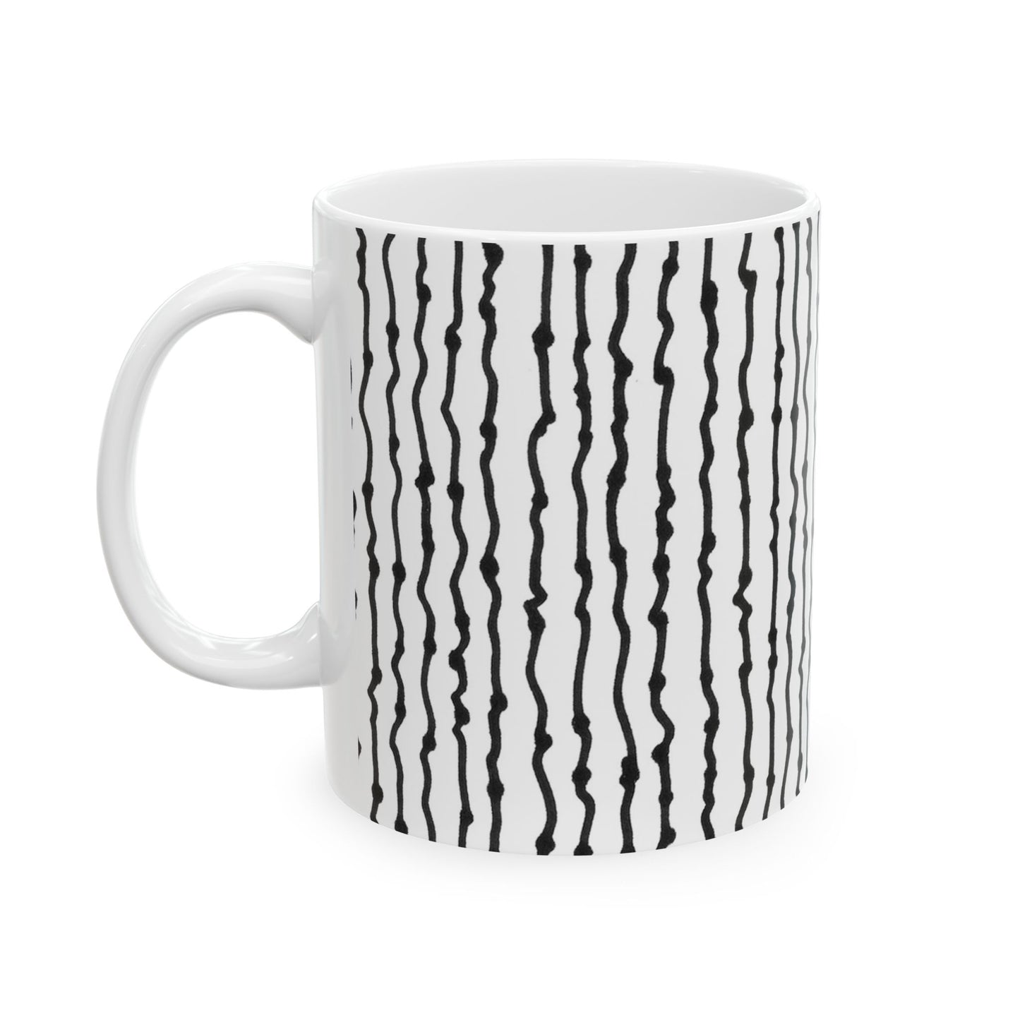 Faux Seersucker White / Black Cup