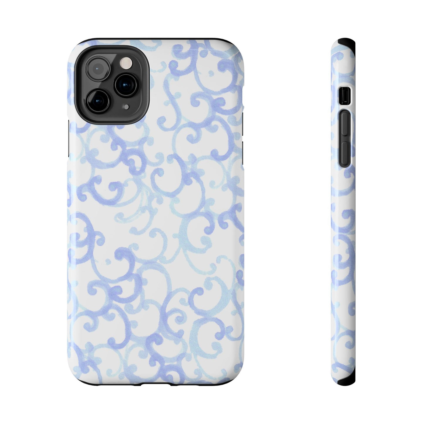Scrollie White / Blue Phone Case