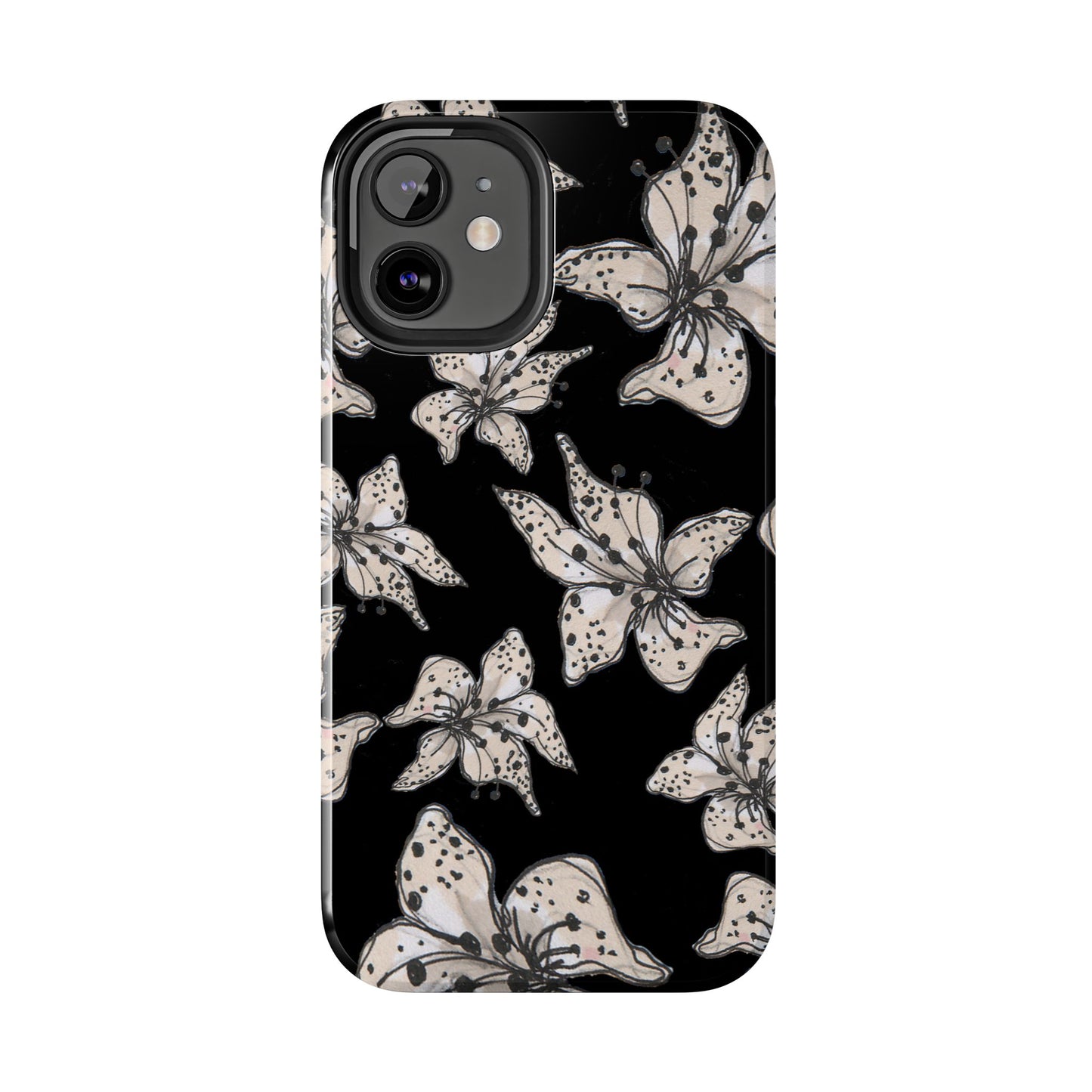 Spotted Lilies Black Phone Case