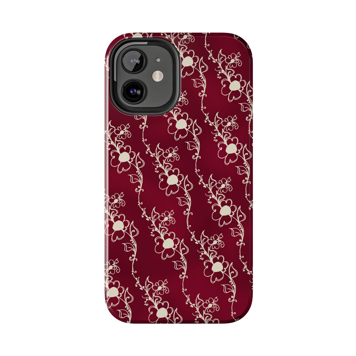 Diagonal Daisies Red / Ivory Phone Case