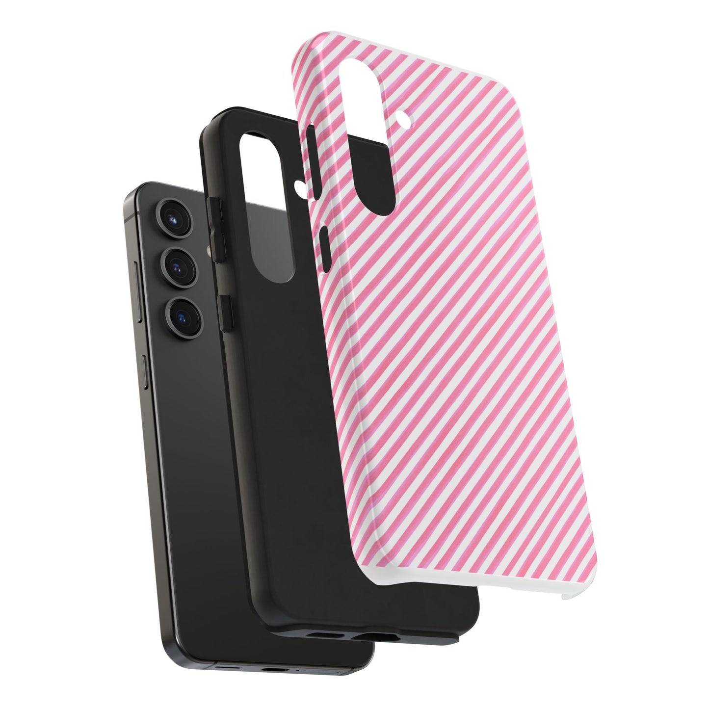 Bias Stripe Pink / White Phone Case