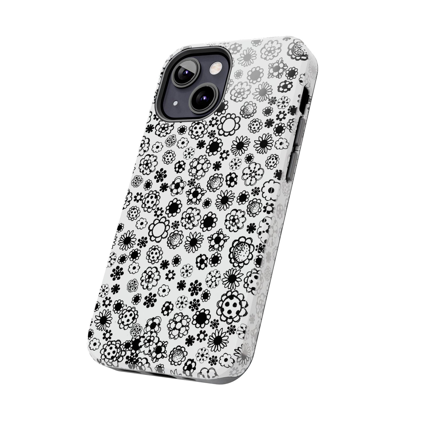 Posie Dots White / Black Phone Case