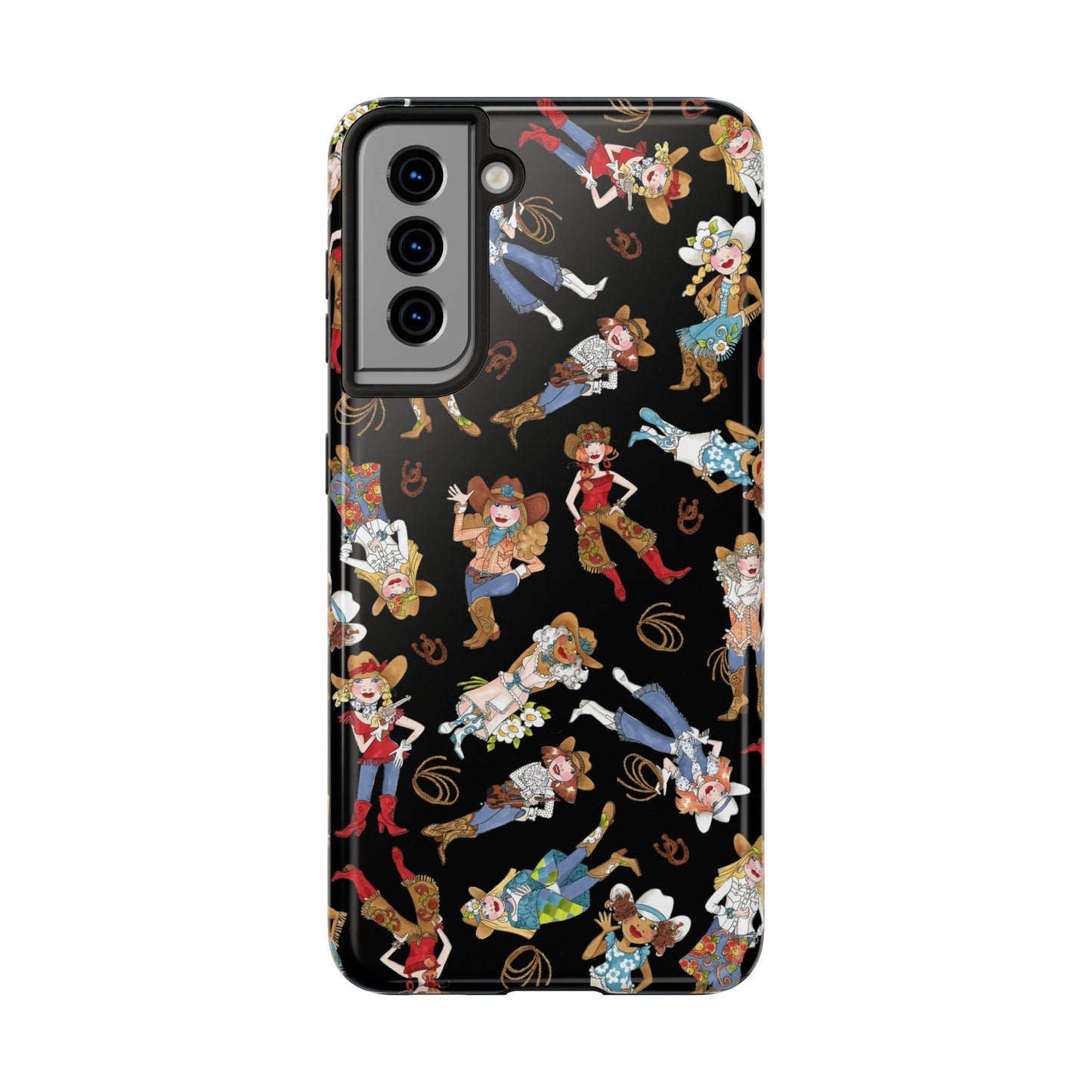 Tossed Cowgirls Black Phone Case