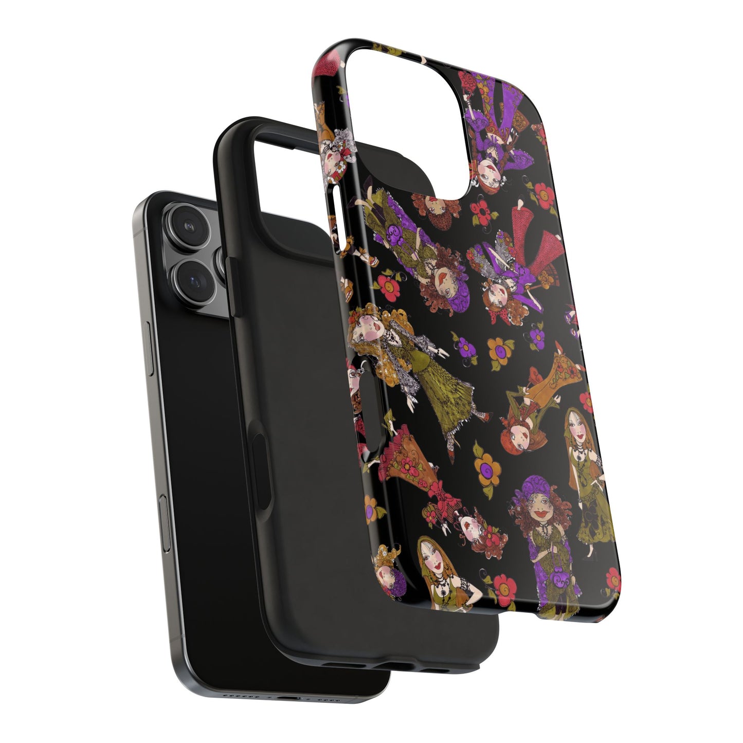 Tossed Gypsies Black Phone Case