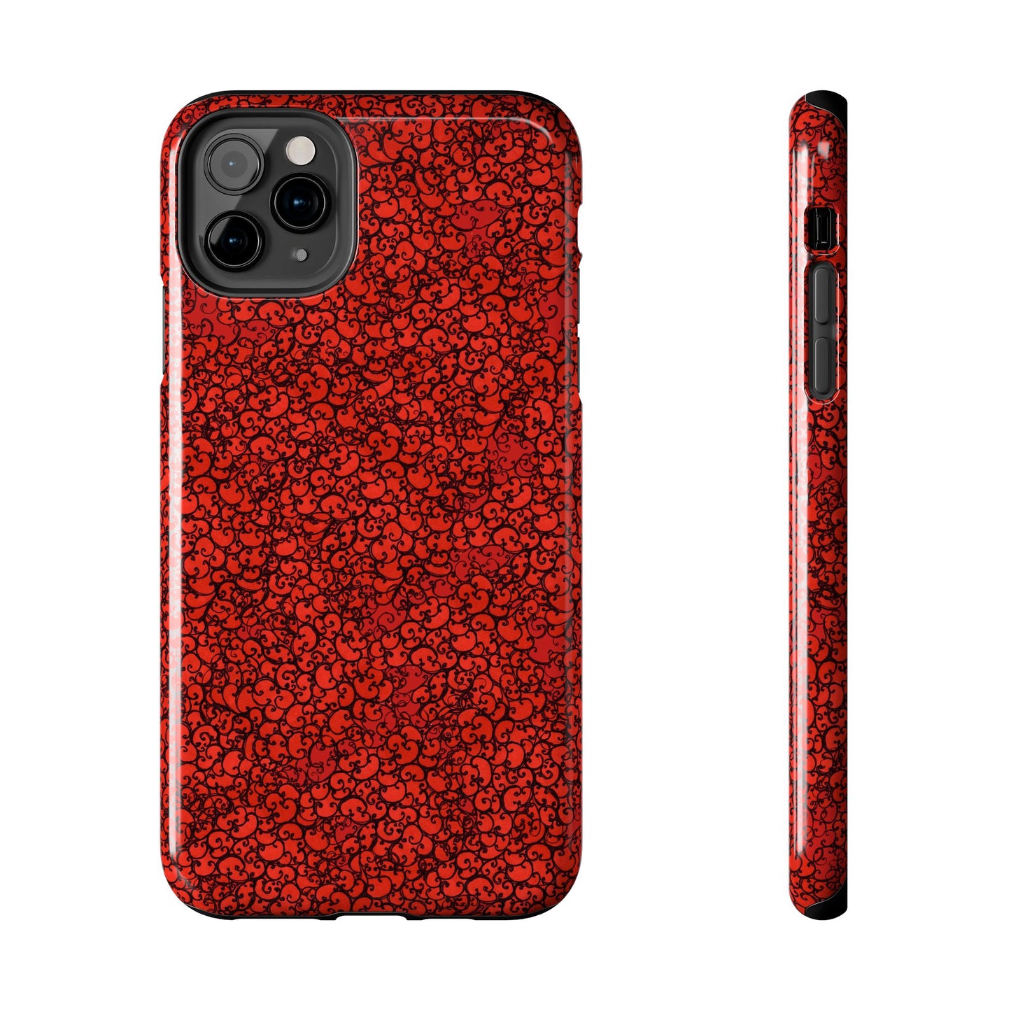 Scrollie Red / Black Phone Case