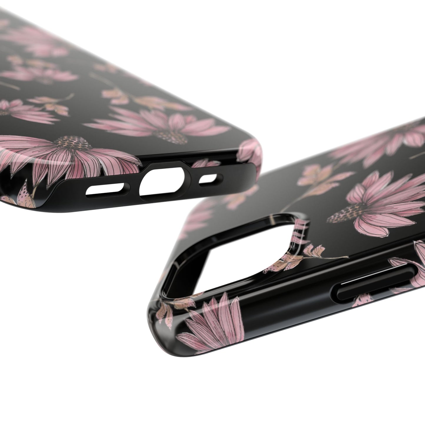 Wild Cone Flowers Black Phone Case
