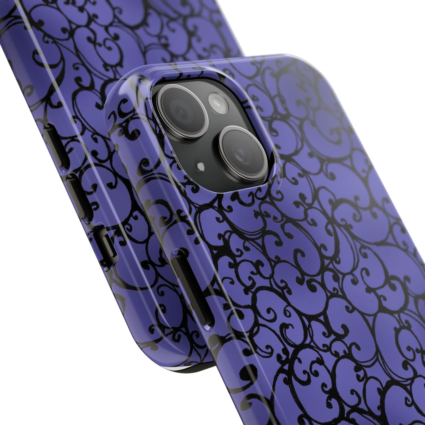 Scrollie Violet / Black Phone Case