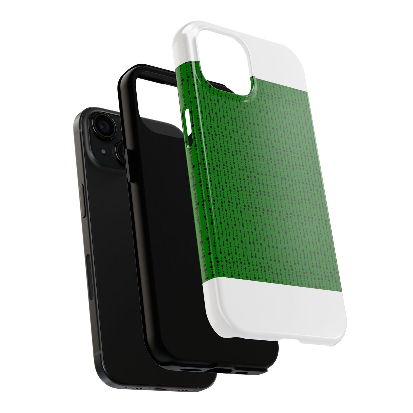 Beaded Curtain Green / Black Phone Case