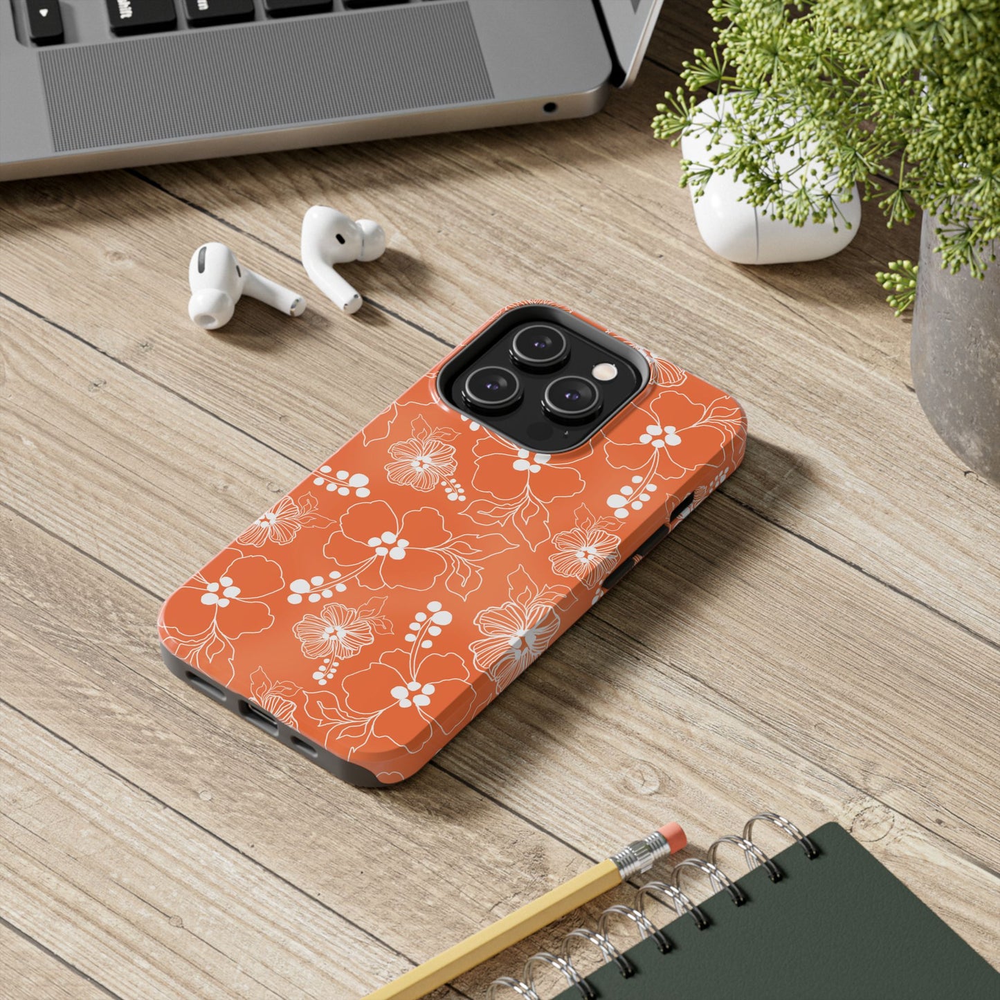 Lacey Hibiscus Coral Phone Case