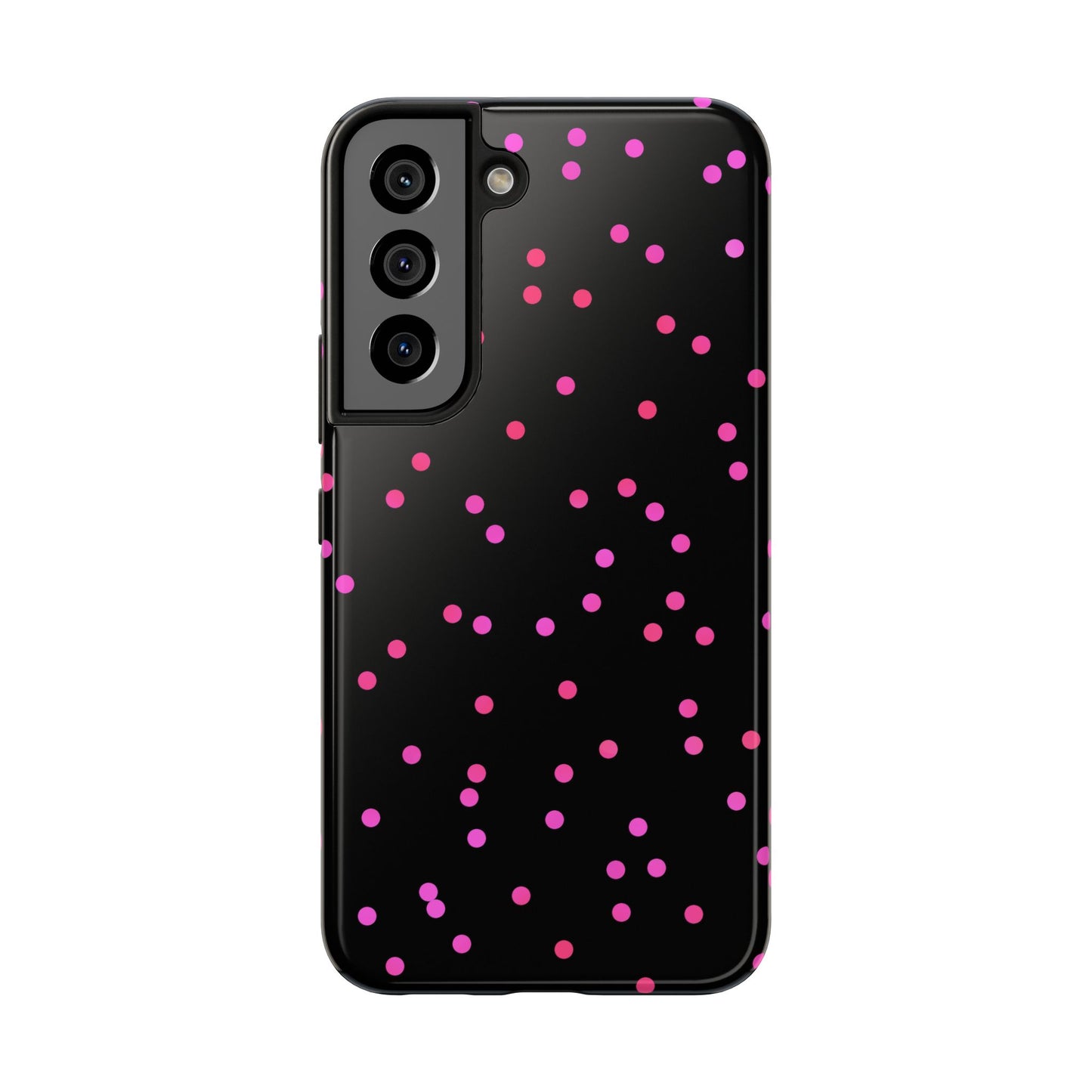 Space Dots Black / Cerise Phone Case