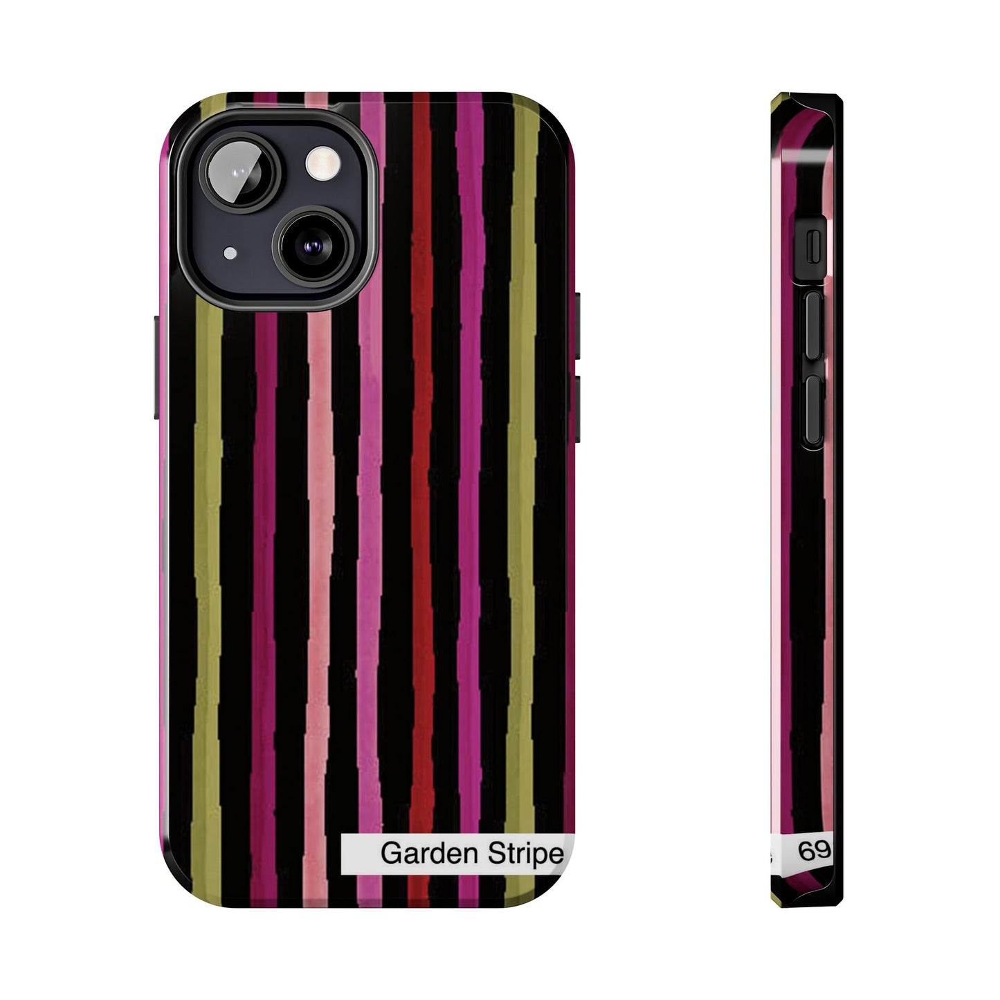 Garden Stripe Black Phone Case