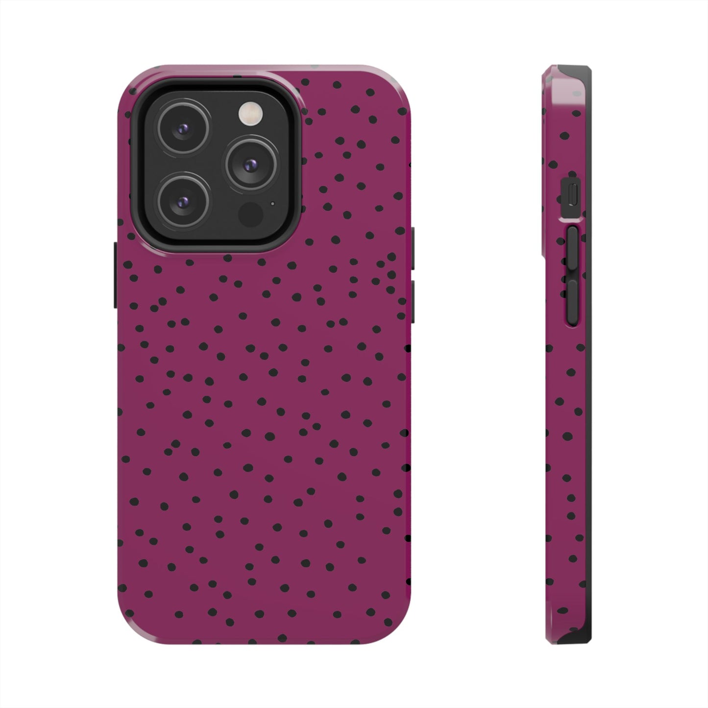 Dinky Dots Burgundy / Black Phone Case