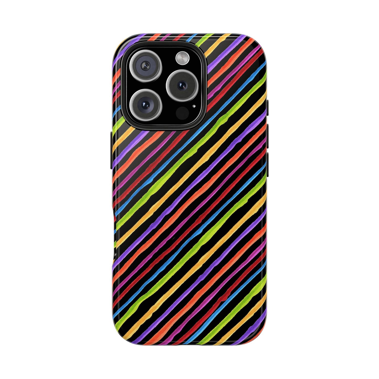 Quirky Bias Stripe Black Phone Case