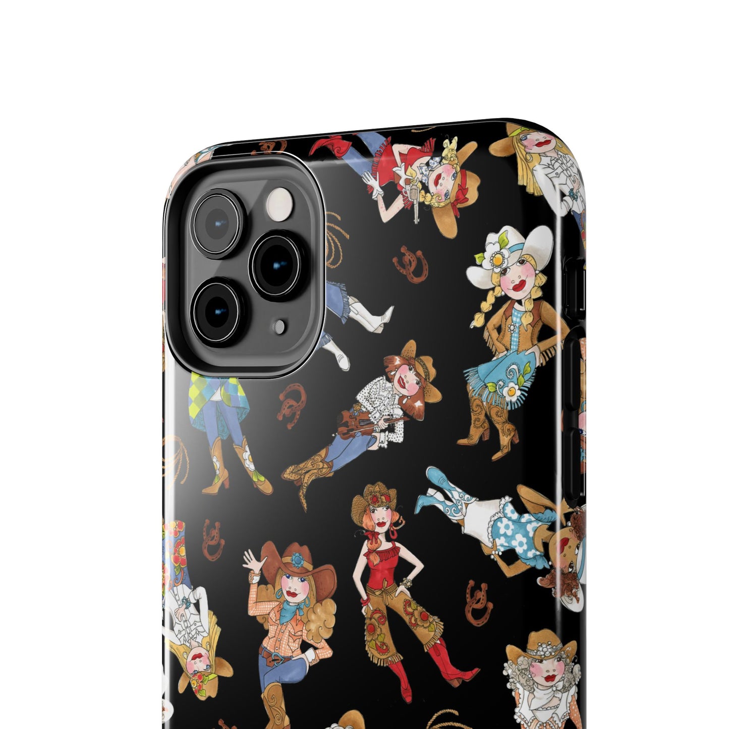 Tossed Cowgirls Black Phone Case